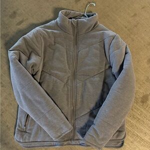 Three Dots Quilted Zip Jacket | Gray | Size S